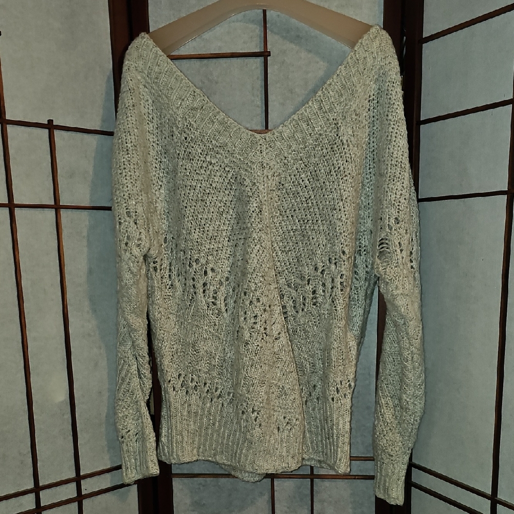 Maurices Off-the-Shoulder Open Knit Sweater - Cream